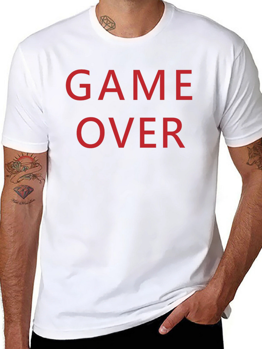 Game Over T-Shirt - Red Text on Black
