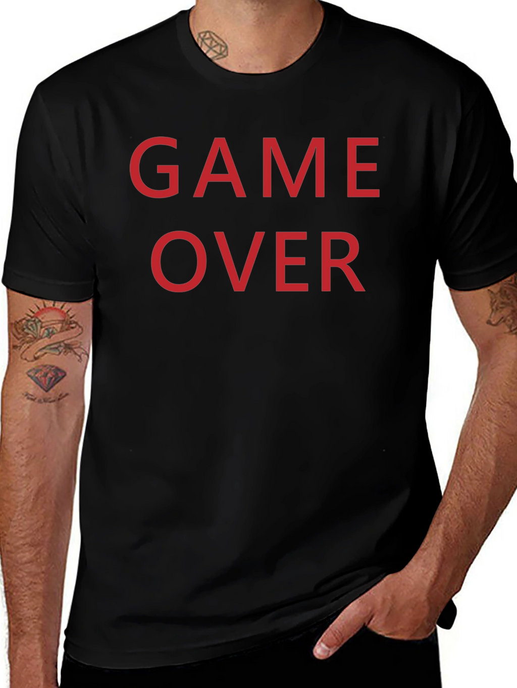 Game Over T-Shirt - Red Text on Black