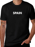 Spain T-Shirt - Black Cotton Tee