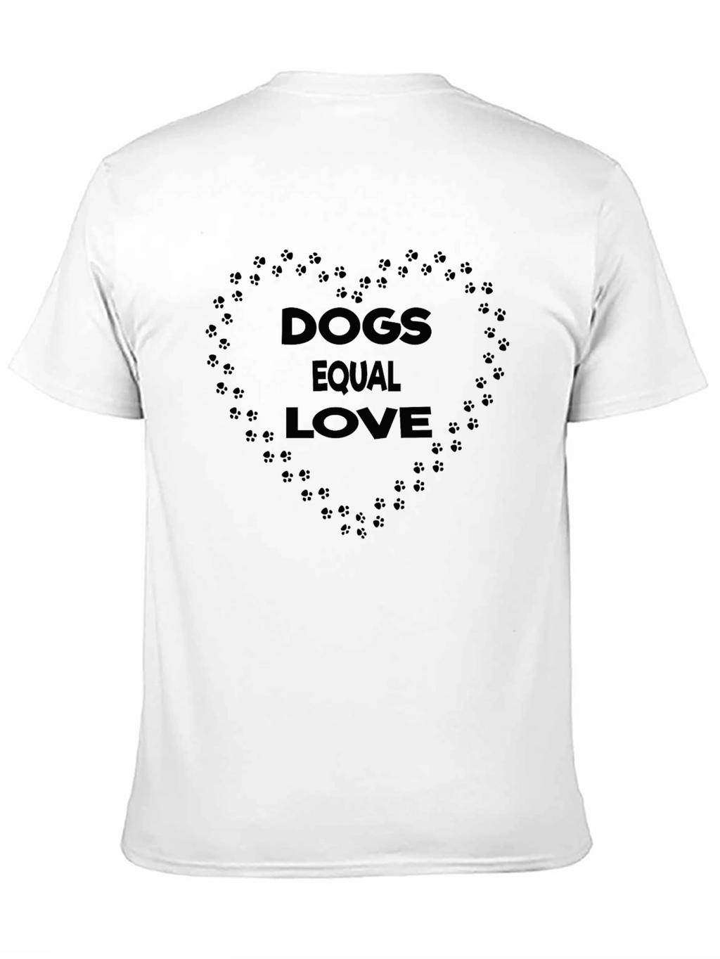 Dogs Equal Love Heart Print Black T-Shirt
