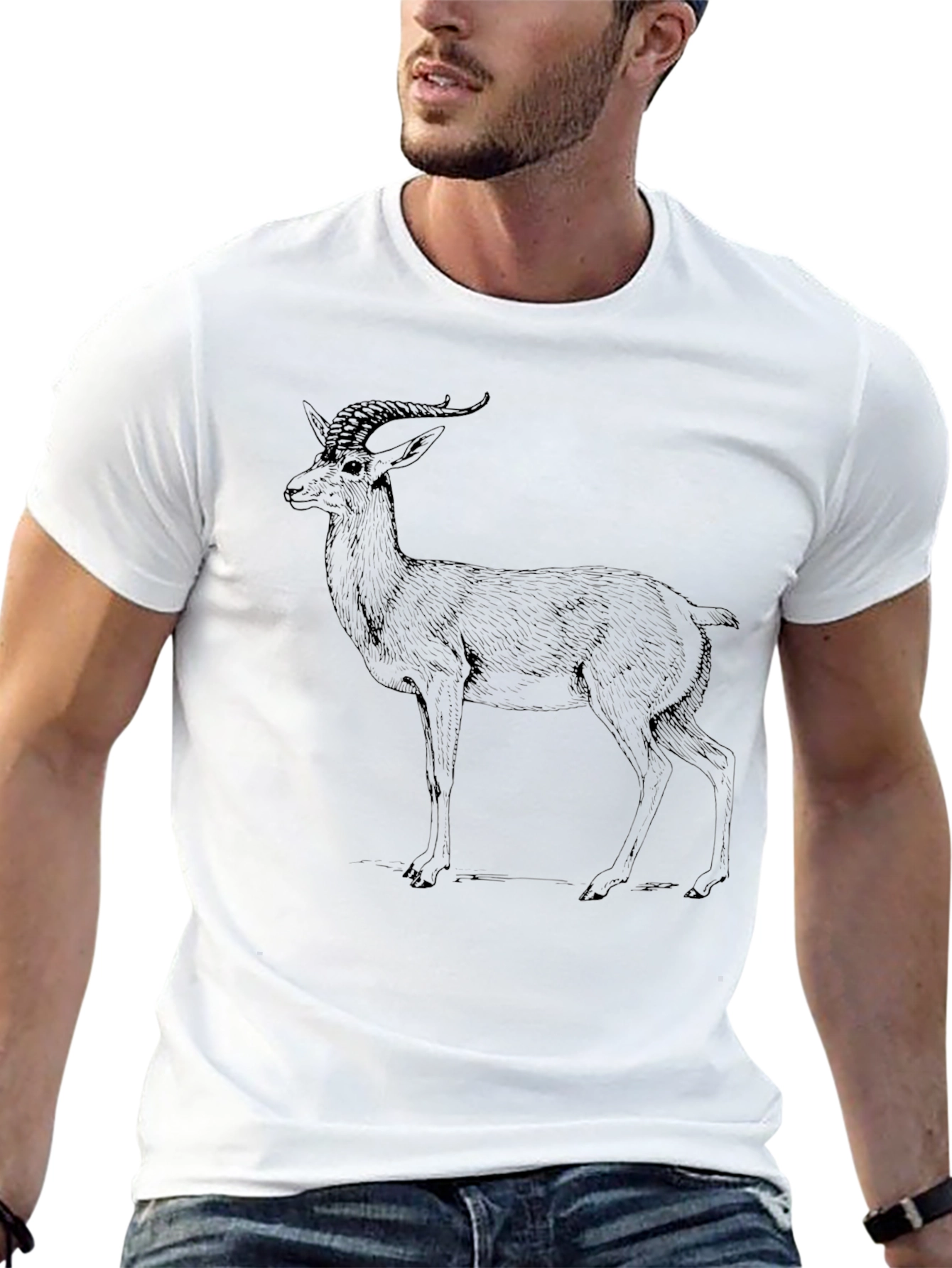 Black Gazelle Graphic Tee - Mens Fashion