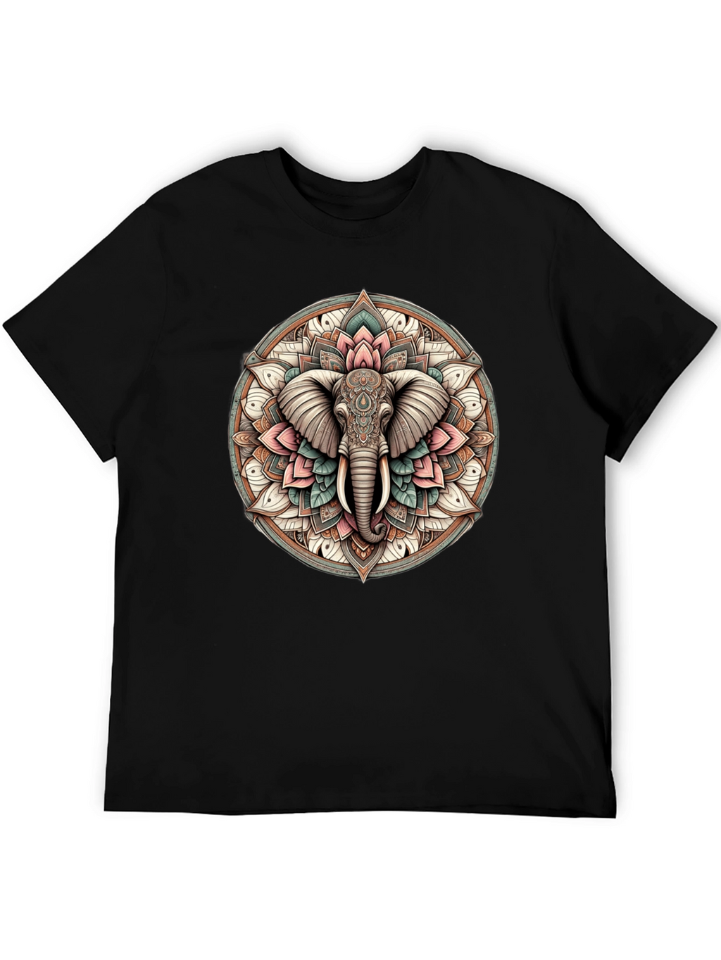 Elephant Mandala Graphic Tee - Stylish & Unique