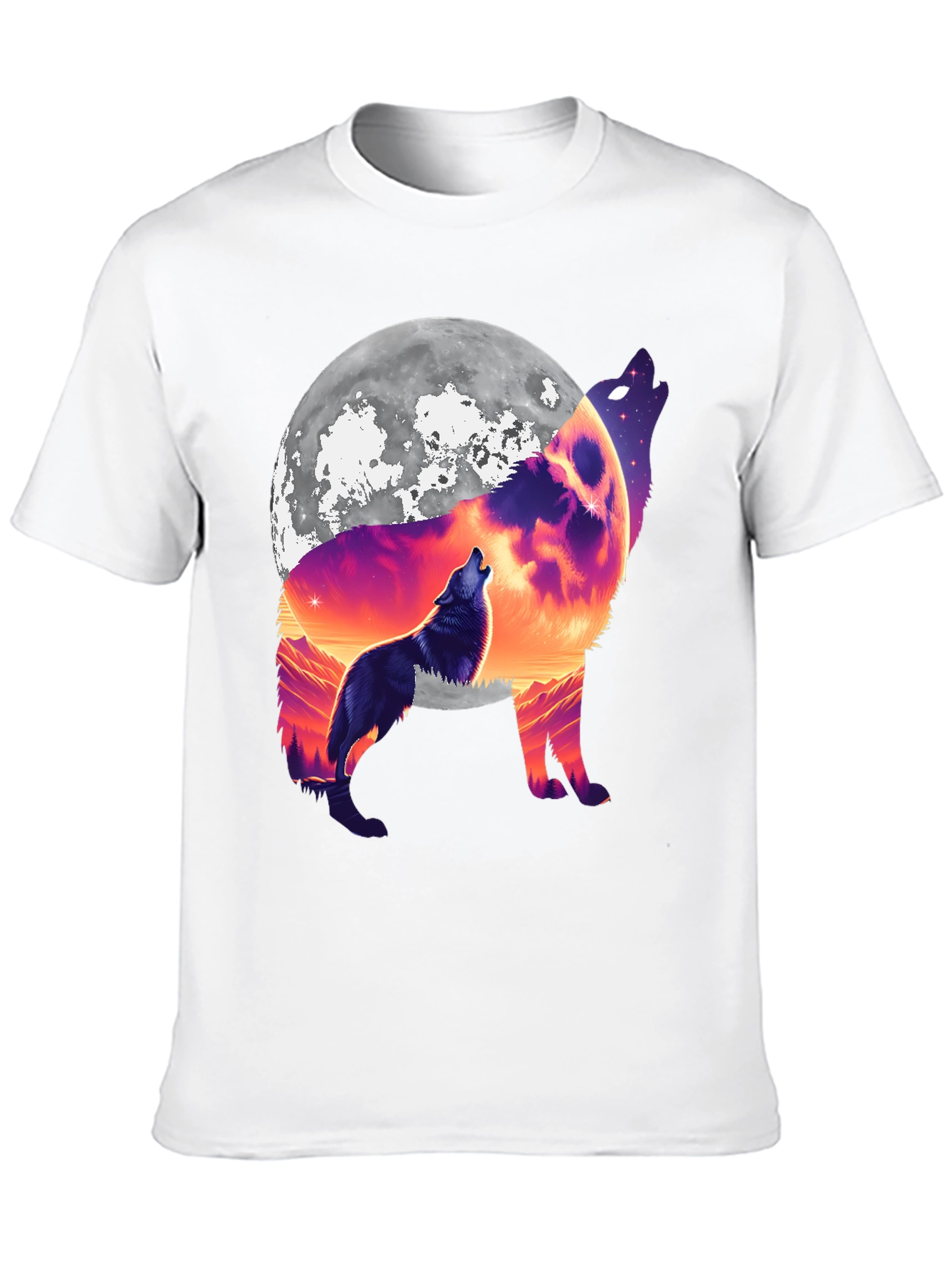 Wolf Moon Graphic Tee - Black Cotton Blend