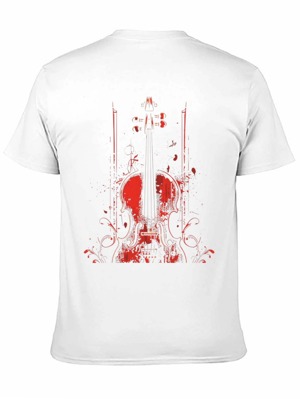 Violin Graphic Print Crew Neck T-Shirt
