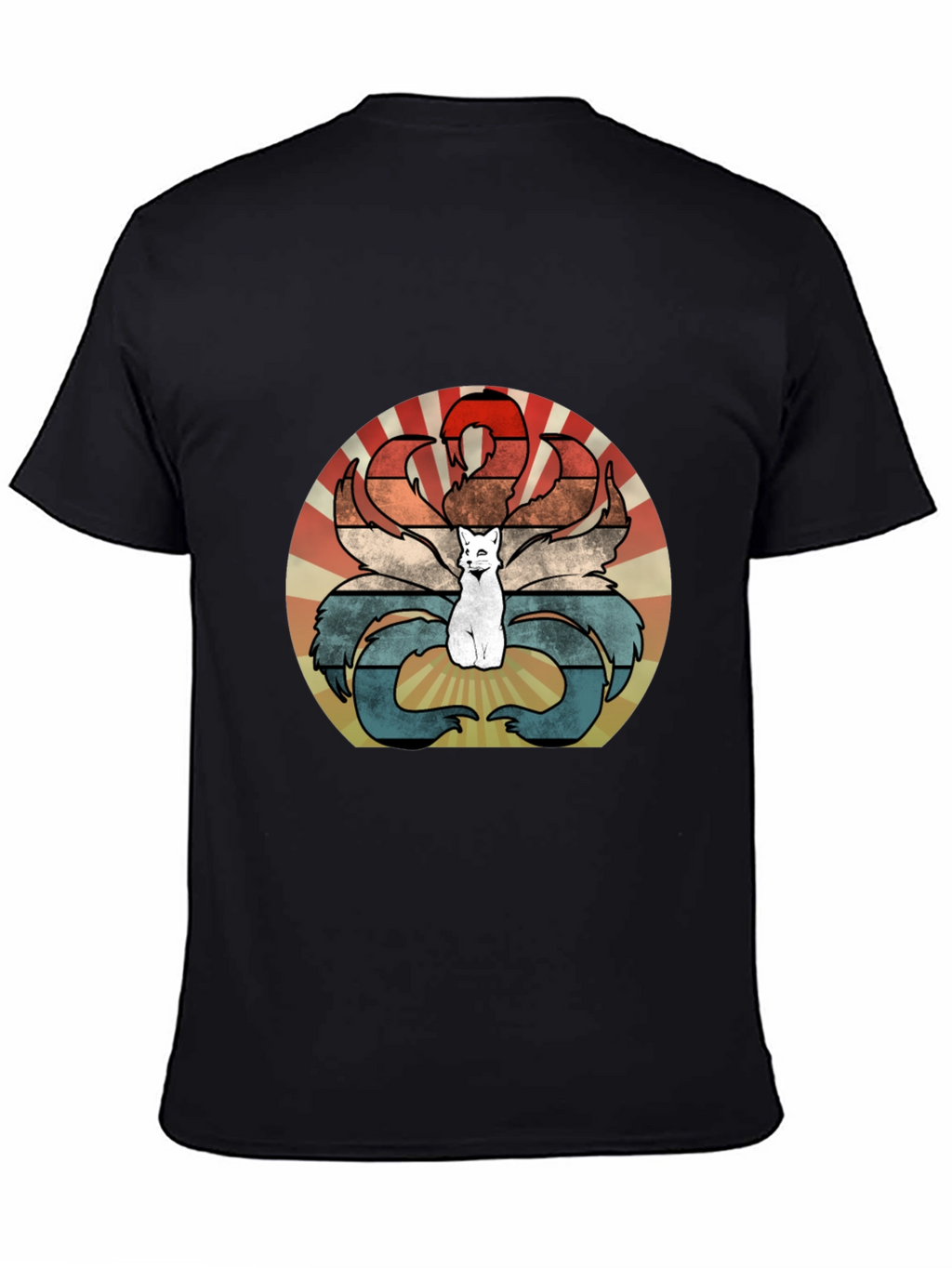 Nine-Tailed Fox Retro T-Shirt - Kitsune Design