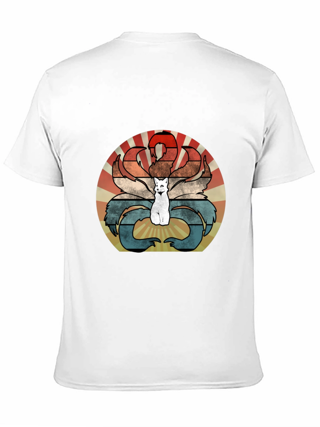 Nine-Tailed Fox Retro T-Shirt - Kitsune Design