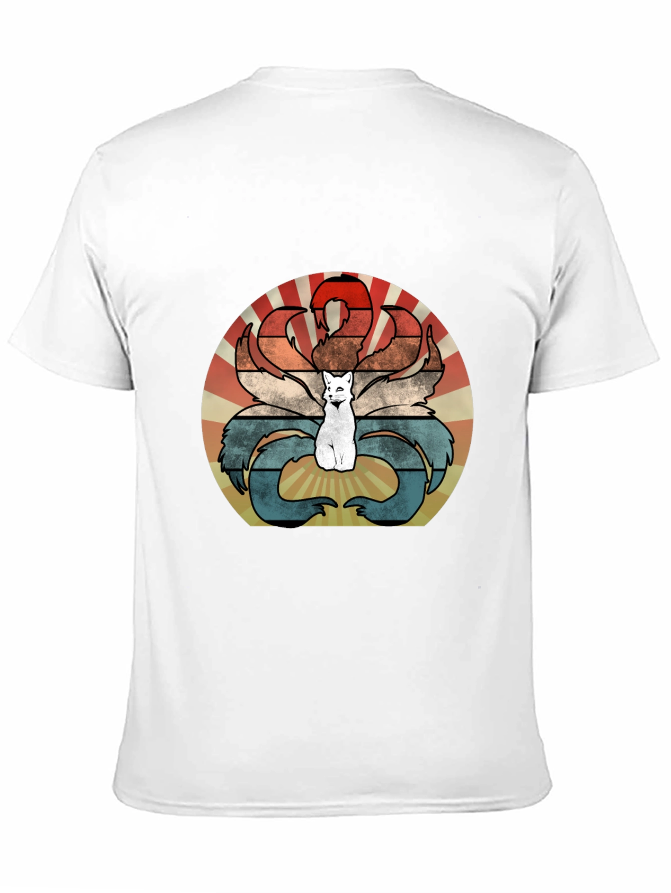 Nine-Tailed Fox Retro T-Shirt - Kitsune Design