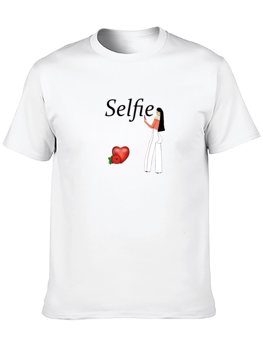 Selfie Graphic Tee - Black Cotton Blend Shirt