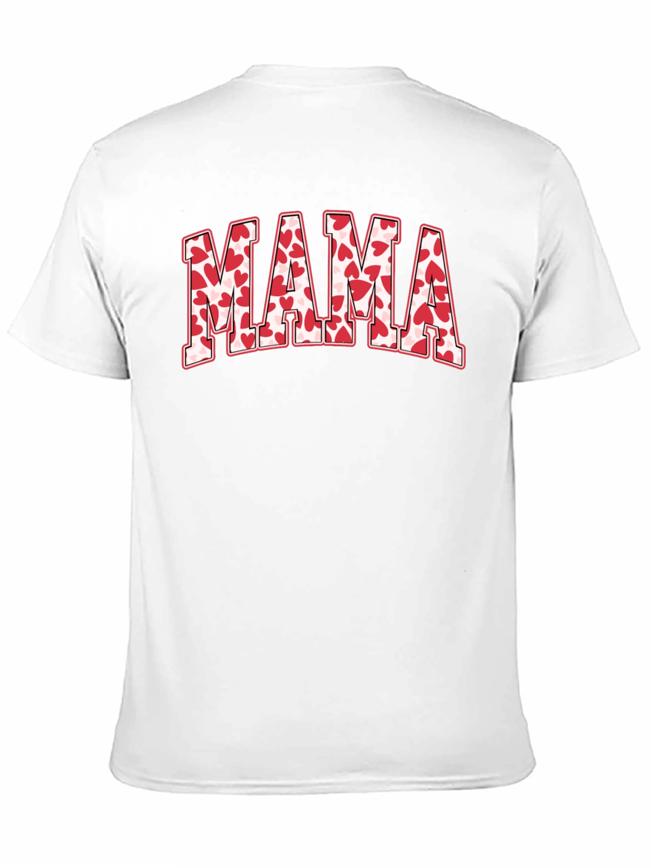 Mama Heart Print Black T-Shirt
