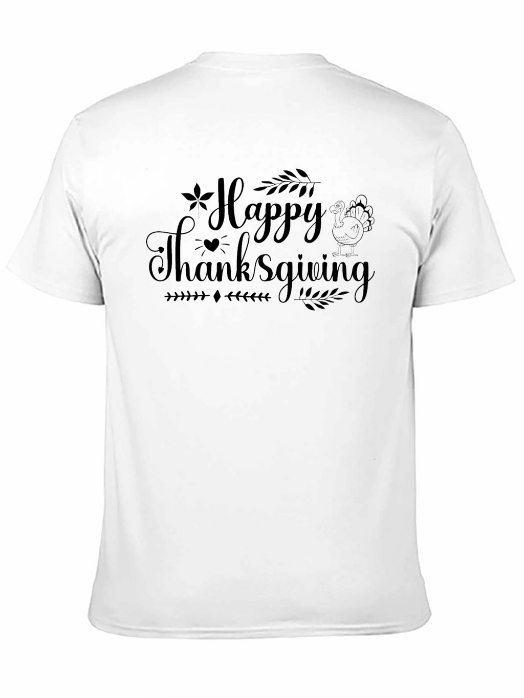 Happy Thanksgiving Black Graphic T-Shirt
