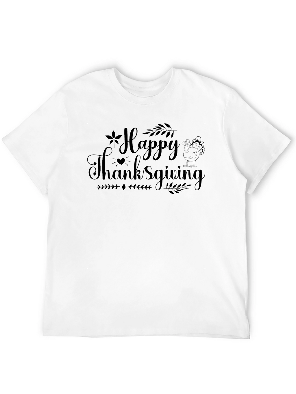 Happy Thanksgiving Black Graphic T-Shirt