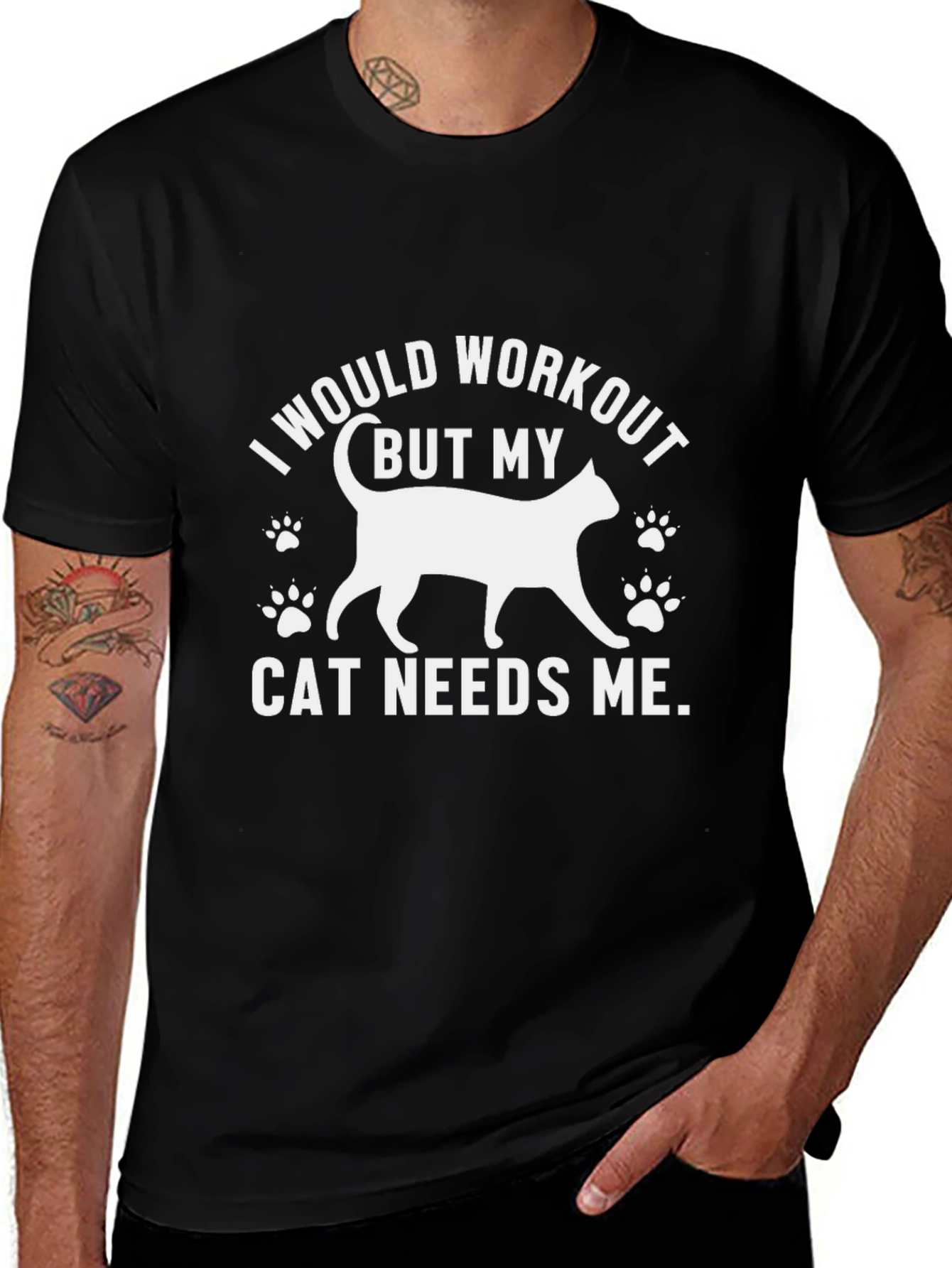 Funny Cat Lover Workout Excuse T-Shirt