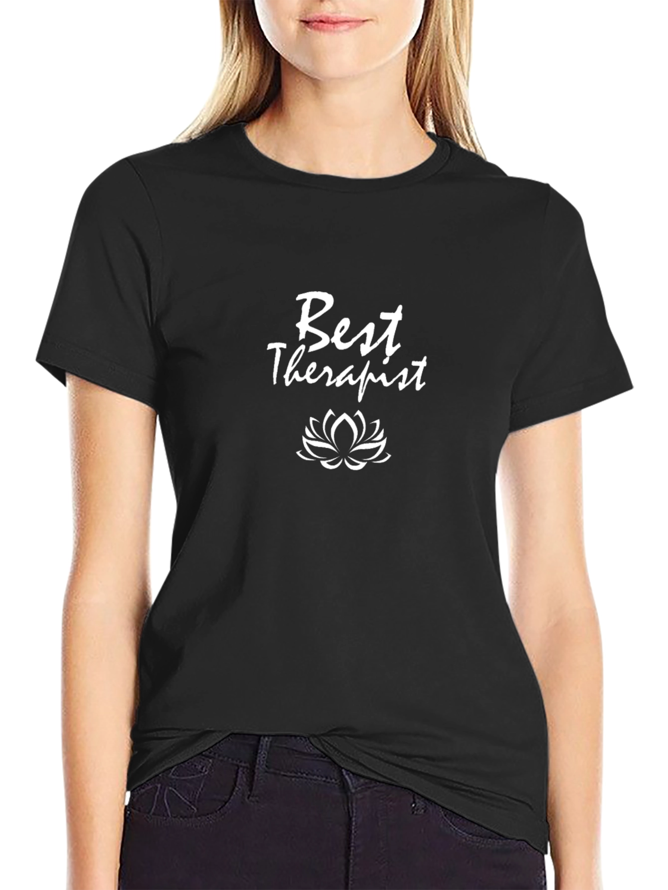 Best Therapist T-Shirt: Lotus Flower Design