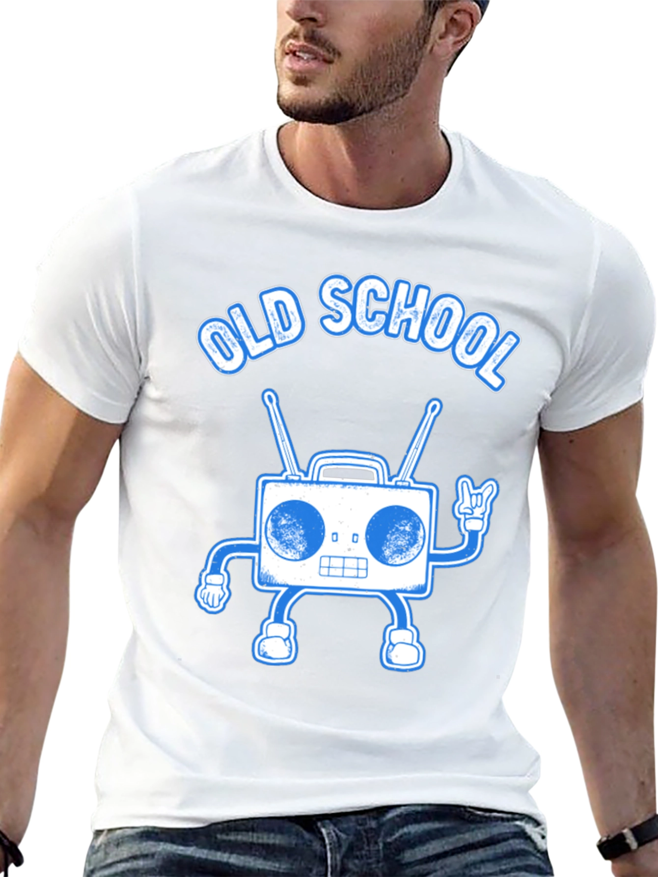 Old School Boombox Graphic Tee - Retro Music Lover