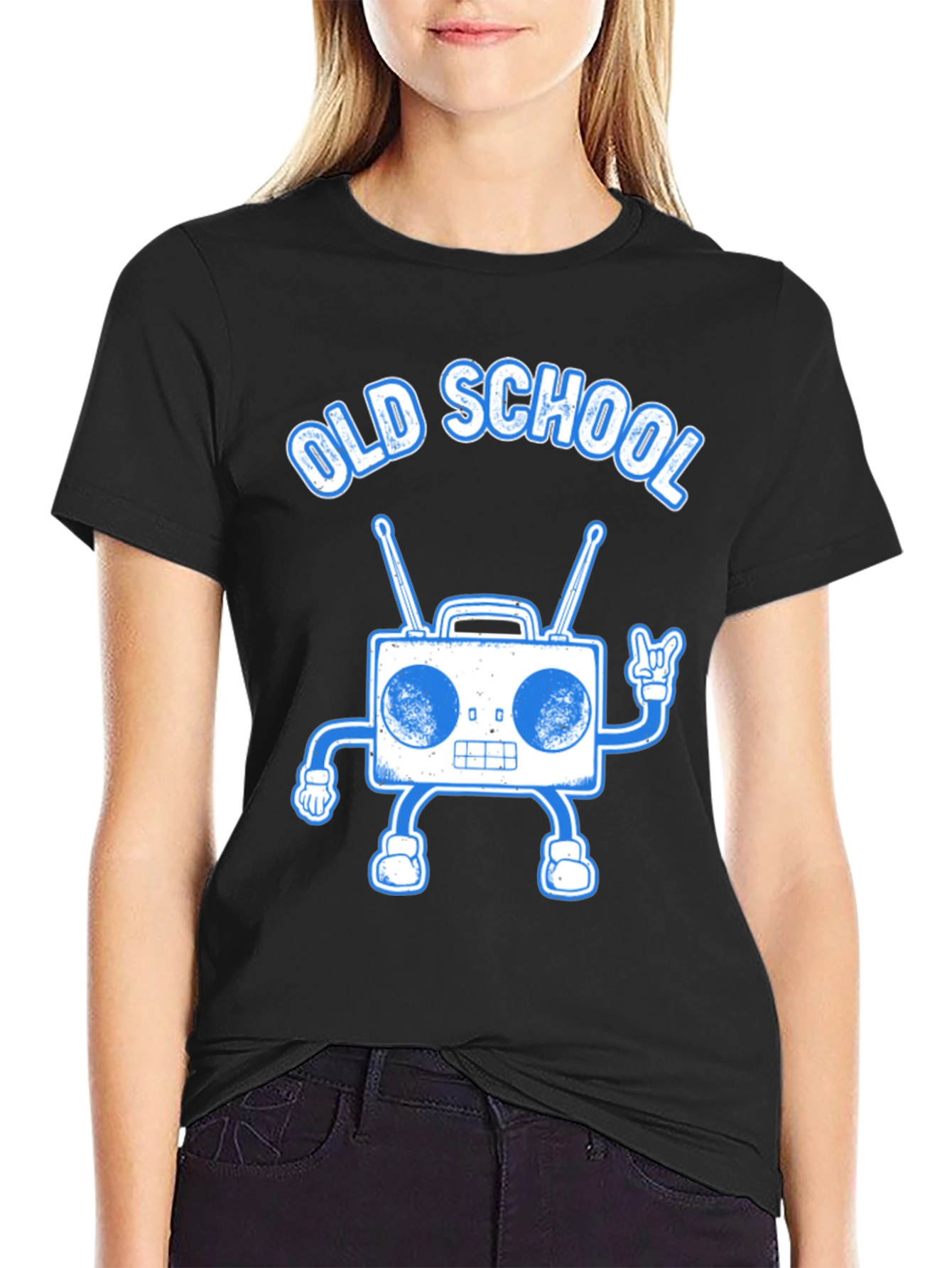 Old School Boombox Graphic Tee - Retro Music Lover