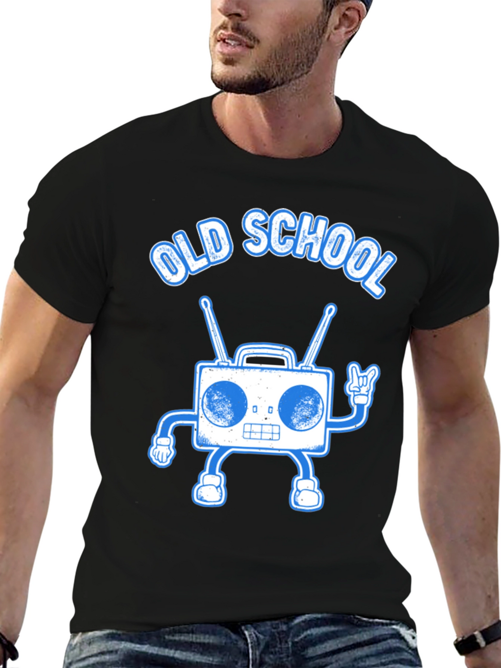 Old School Boombox Graphic Tee - Retro Music Lover
