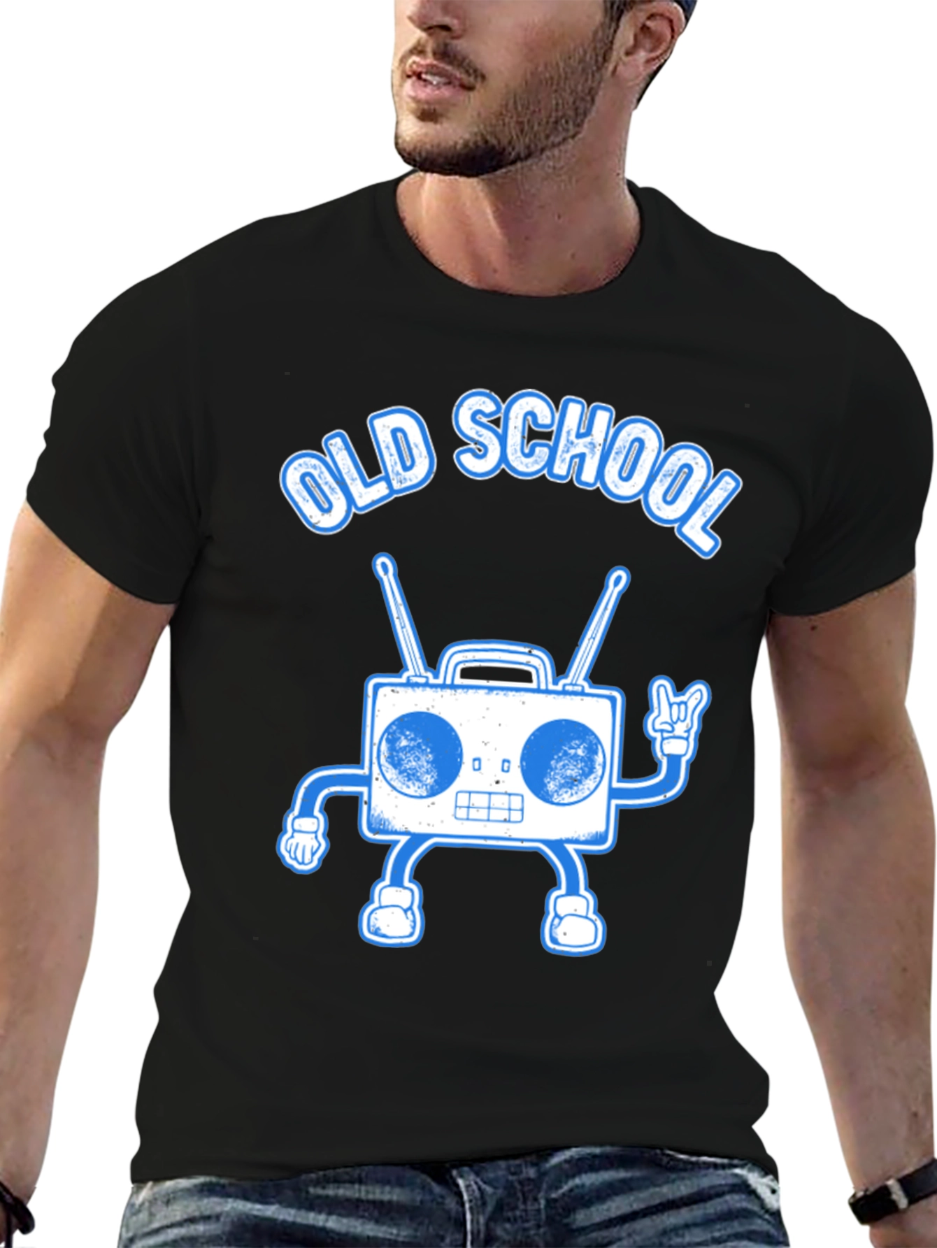 Old School Boombox Graphic Tee - Retro Music Lover