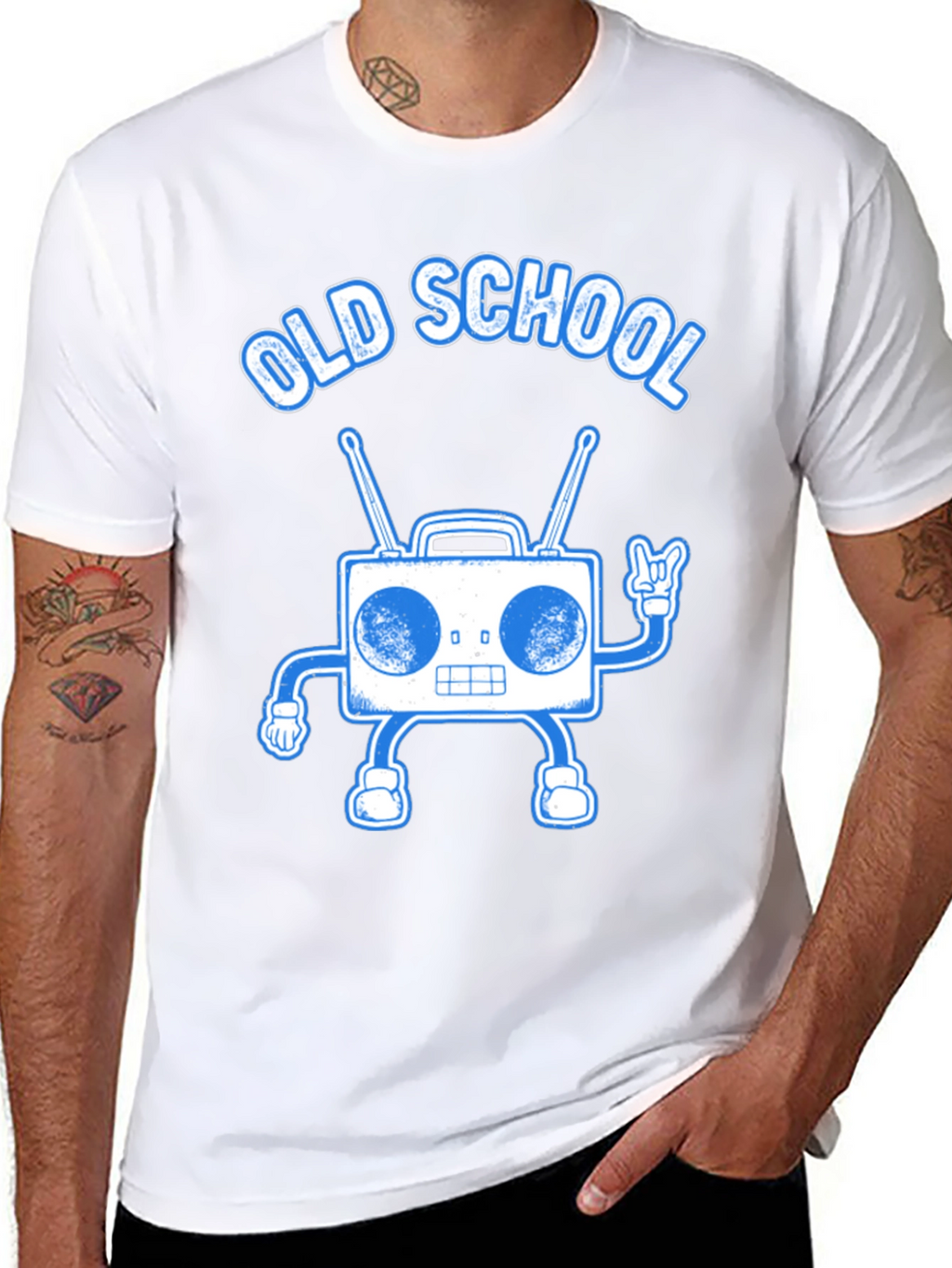 Old School Boombox Graphic Tee - Retro Music Lover