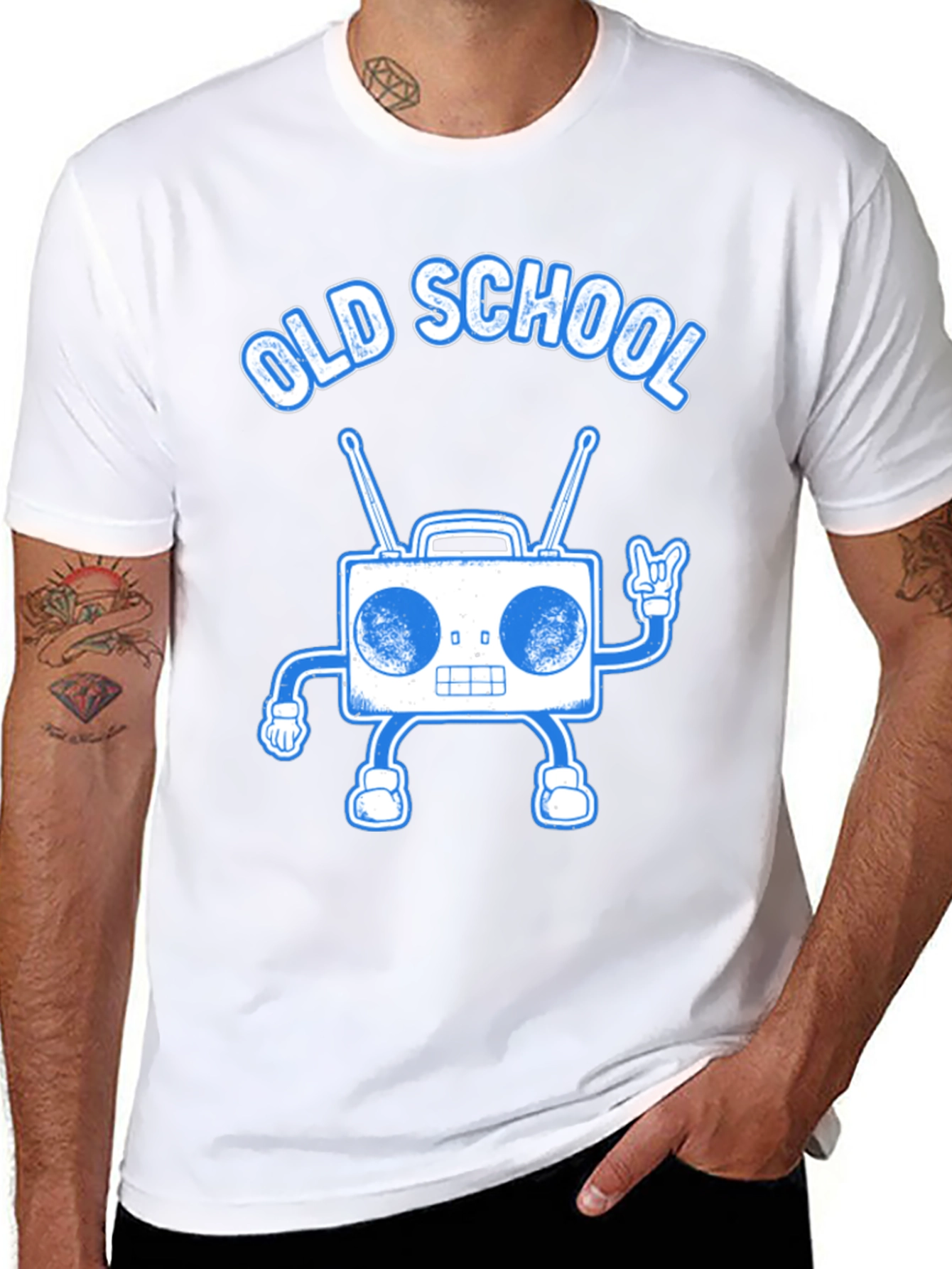 Old School Boombox Graphic Tee - Retro Music Lover