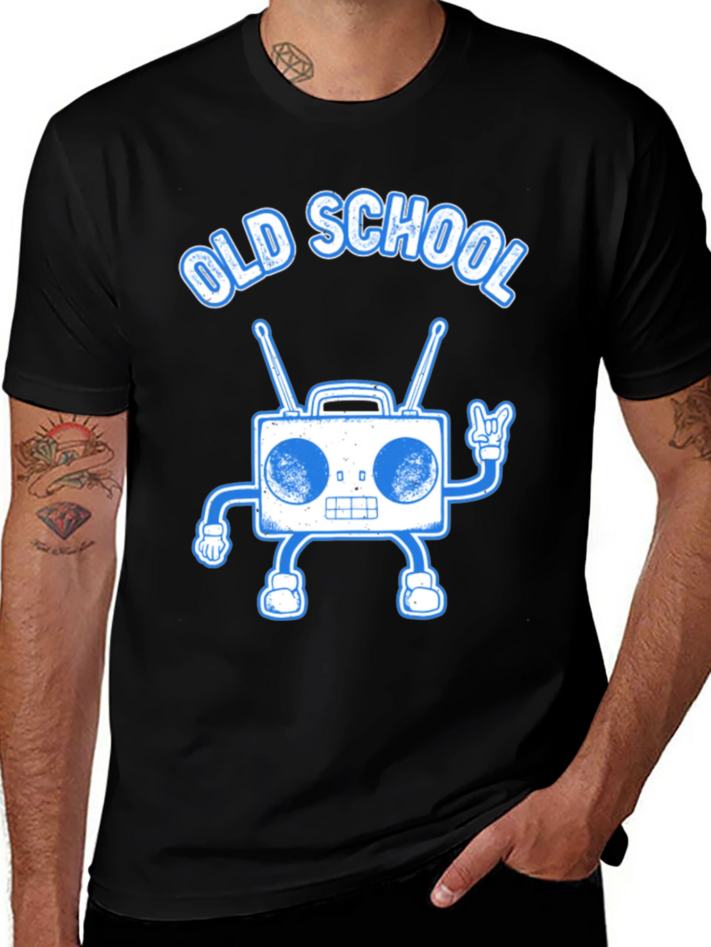 Old School Boombox Graphic Tee - Retro Music Lover