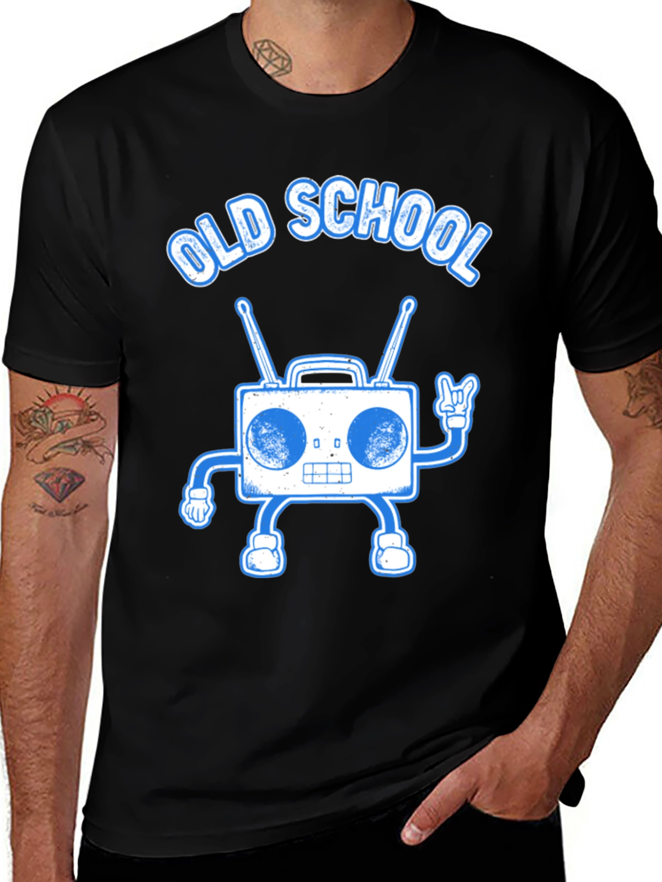 Old School Boombox Graphic Tee - Retro Music Lover