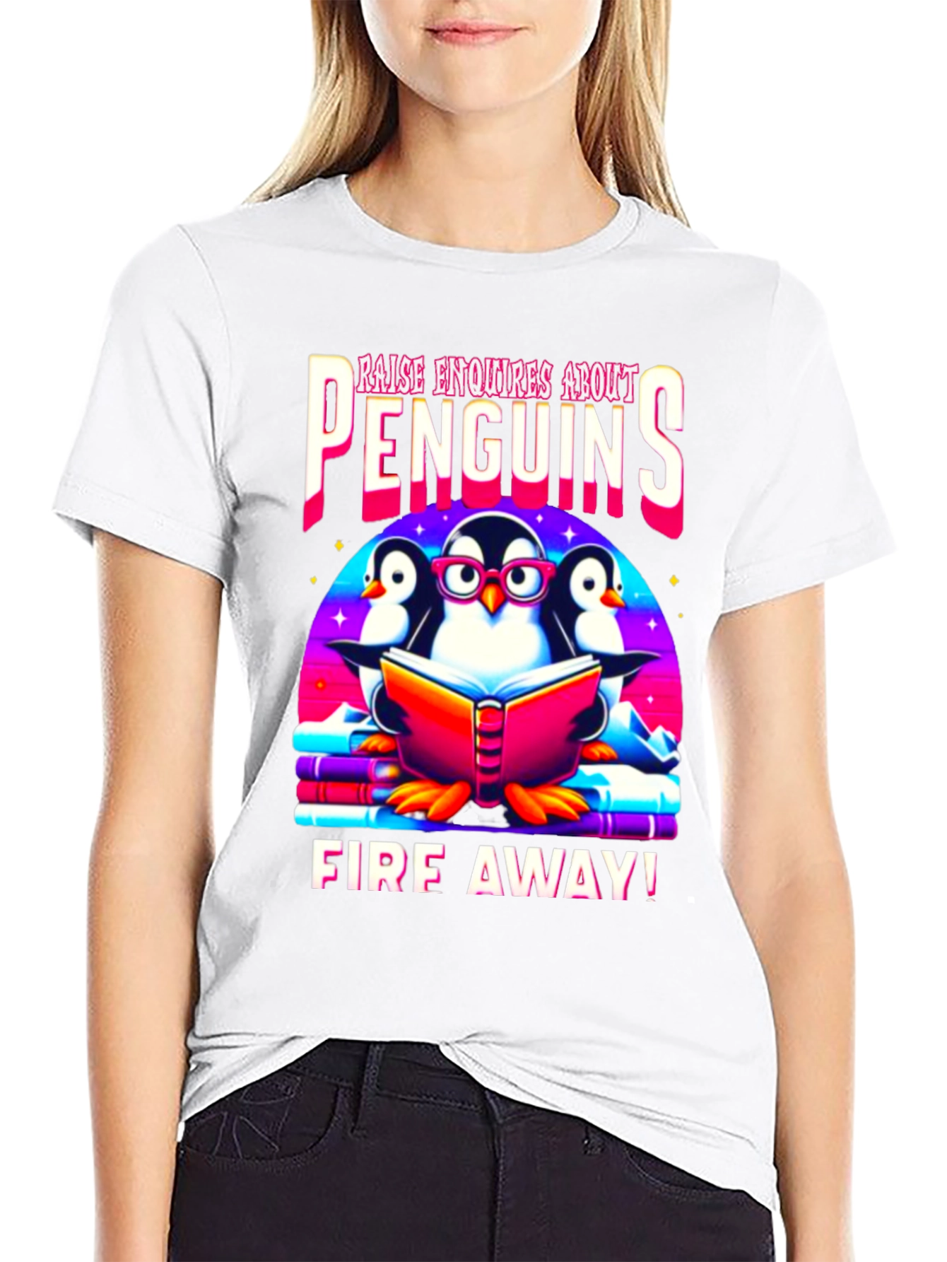 Penguins Reading Book T-Shirt