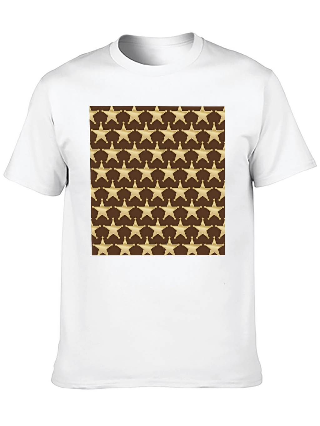 Sheriff Star Pattern T-Shirt - Western Style