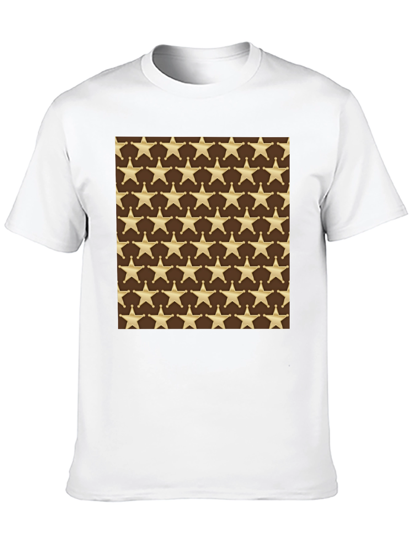 Sheriff Star Pattern T-Shirt - Western Style