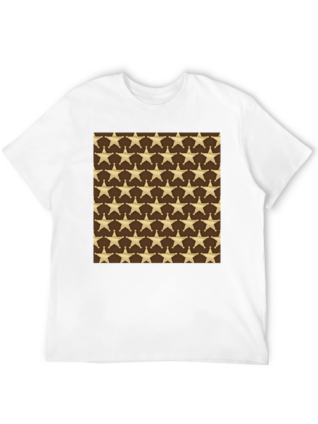 Sheriff Star Pattern T-Shirt - Western Style