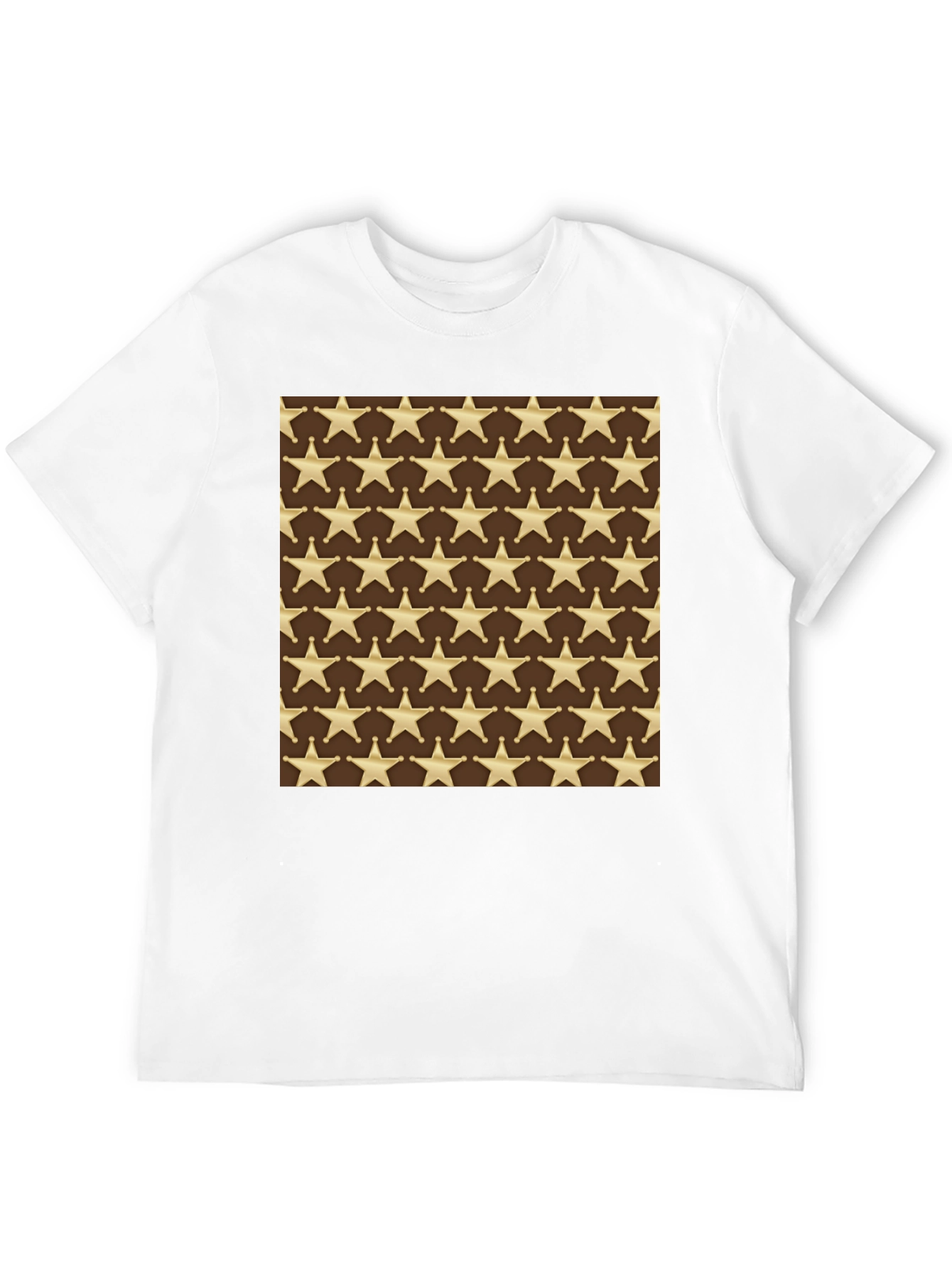 Sheriff Star Pattern T-Shirt - Western Style