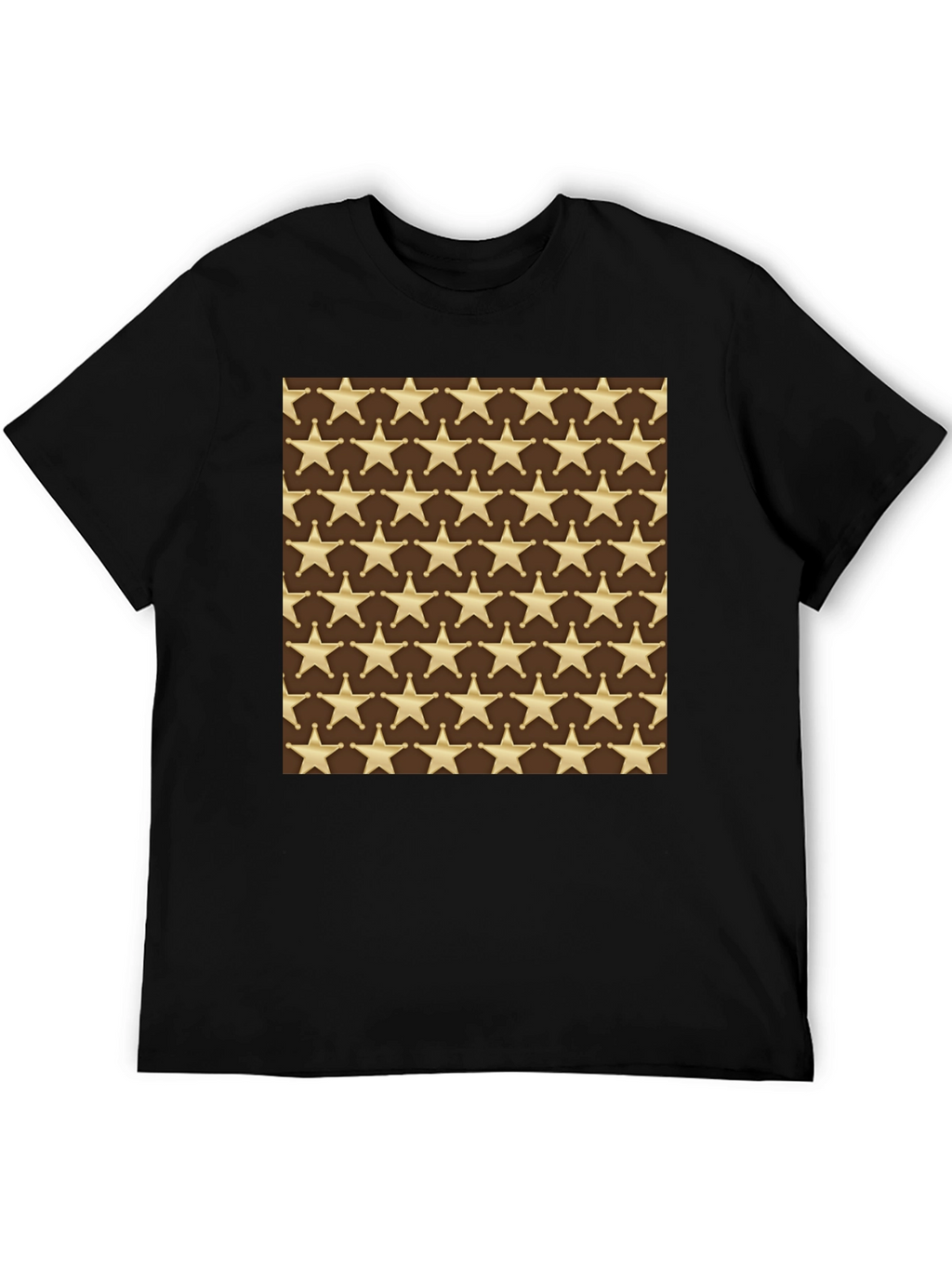 Sheriff Star Pattern T-Shirt - Western Style