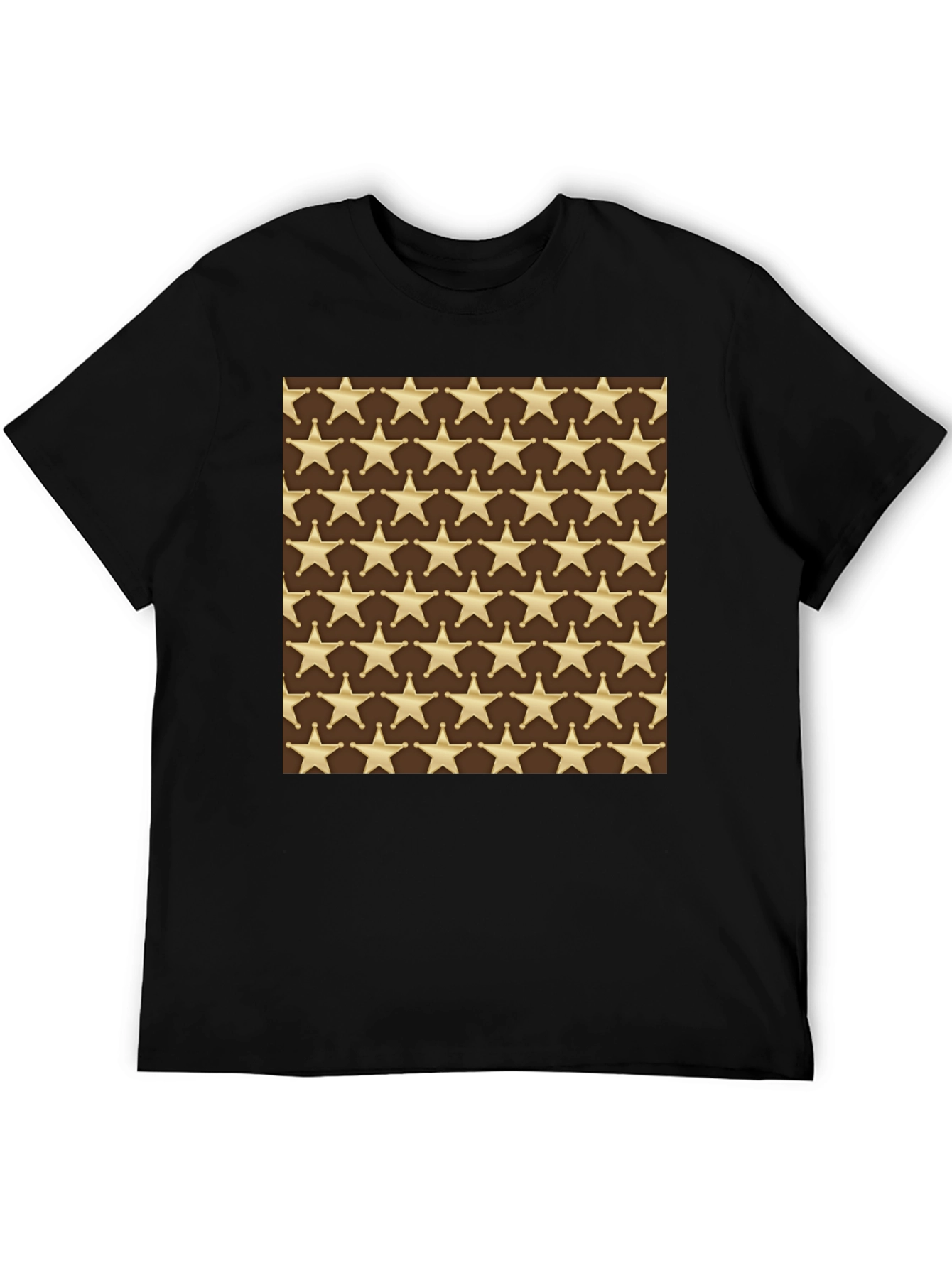 Sheriff Star Pattern T-Shirt - Western Style
