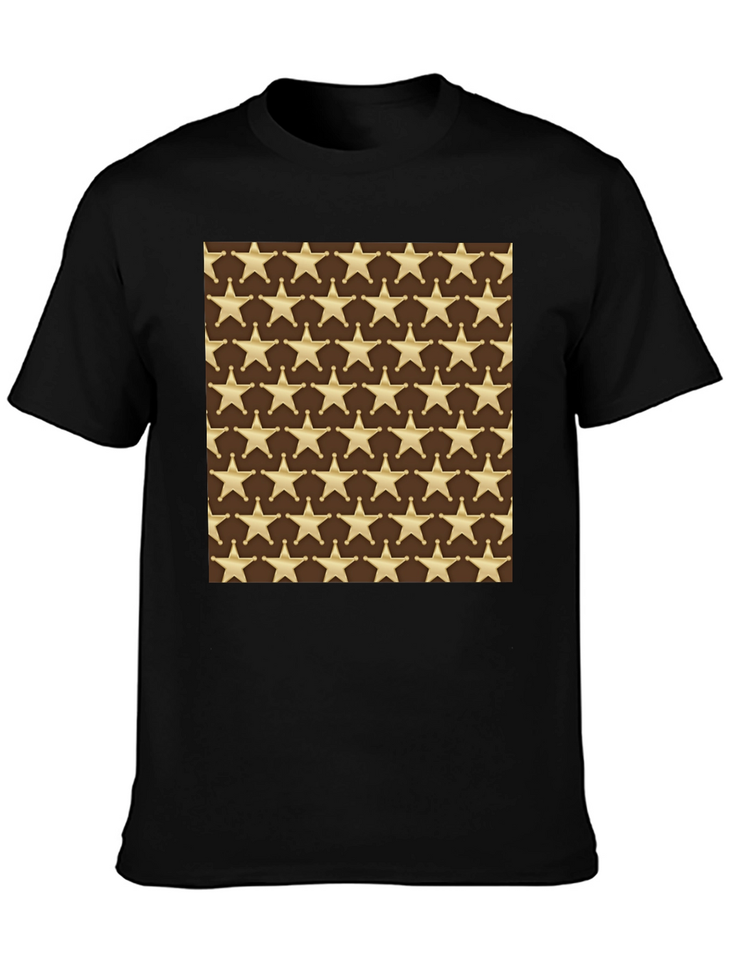 Sheriff Star Pattern T-Shirt - Western Style