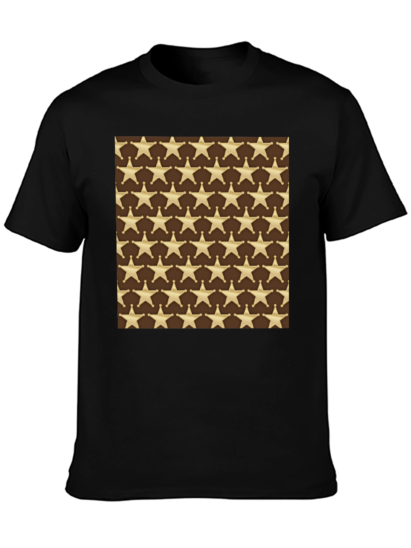 Sheriff Star Pattern T-Shirt - Western Style