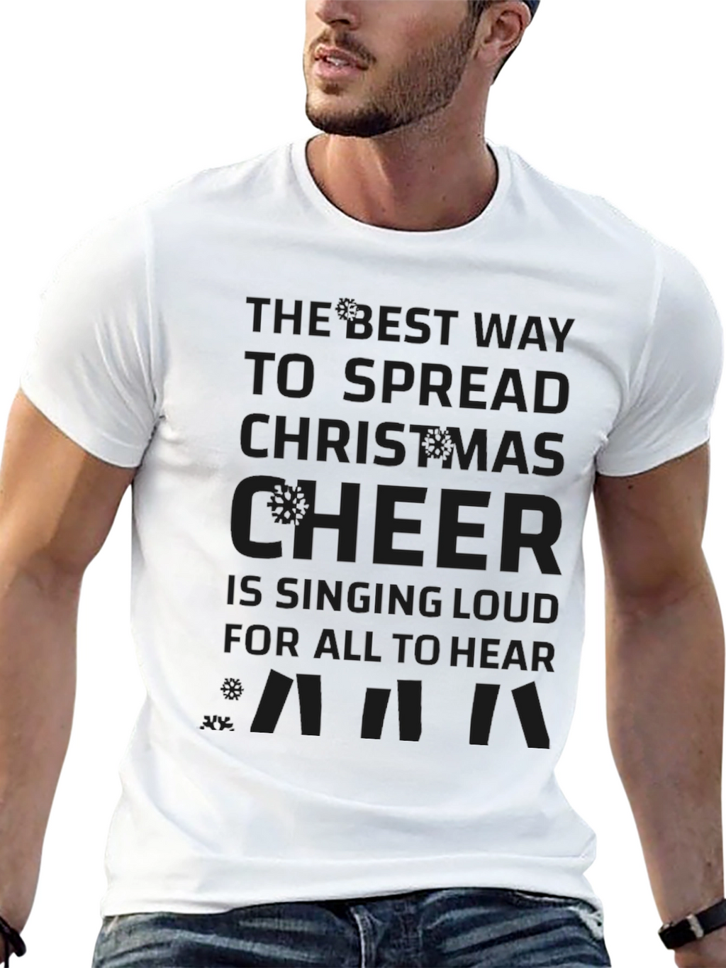 Christmas Cheer T-Shirt - Singing Loud Elf Quote Tee