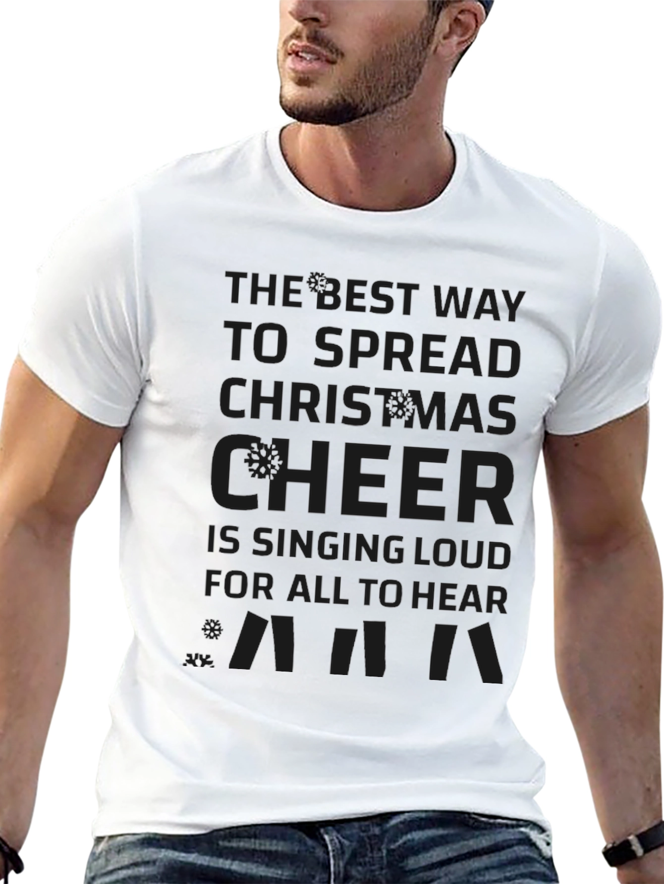 Christmas Cheer T-Shirt - Singing Loud Elf Quote Tee