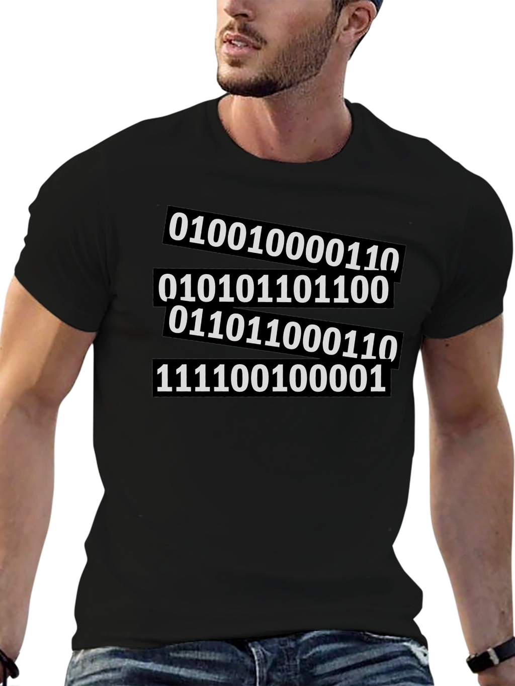 Binary Code Graphic Tee - Black