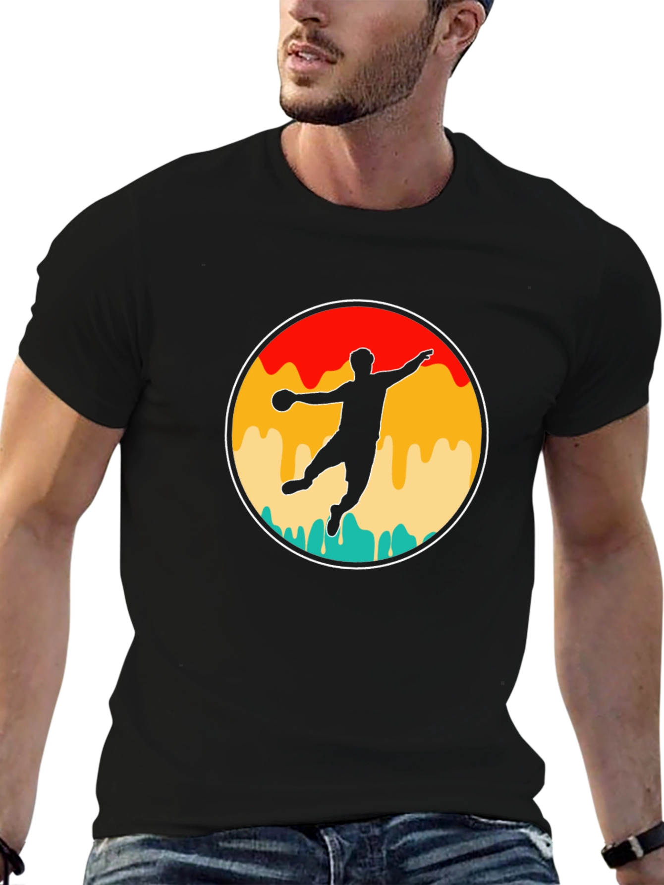 Retro Handball Player T-Shirt