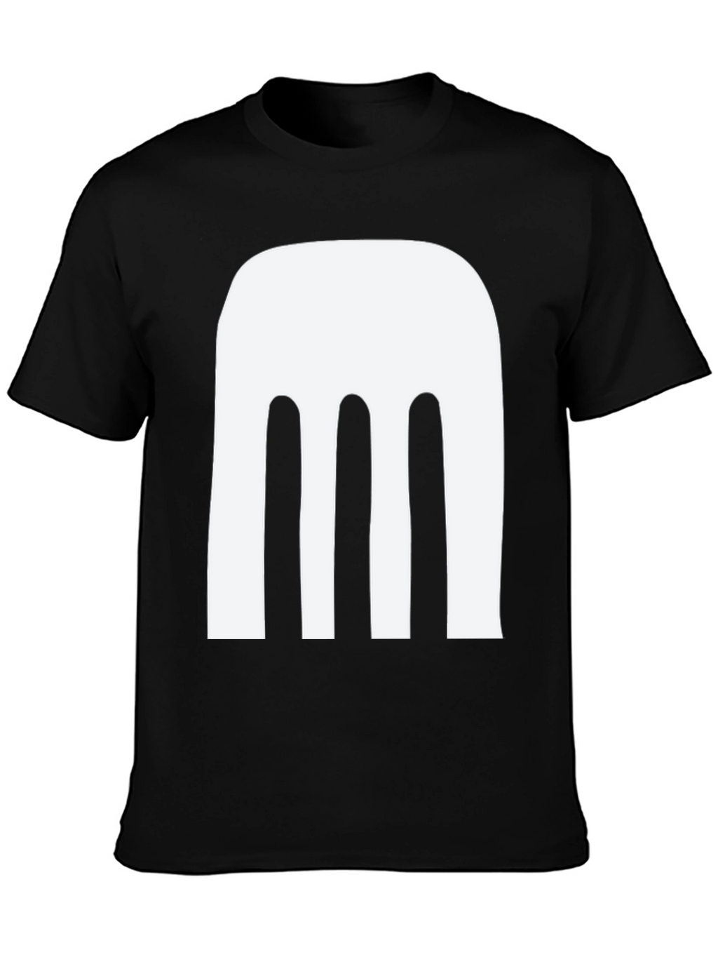 Abstract White Design Black T-Shirt