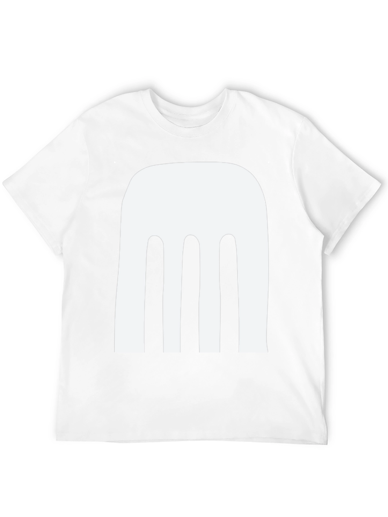 Abstract White Design Black T-Shirt