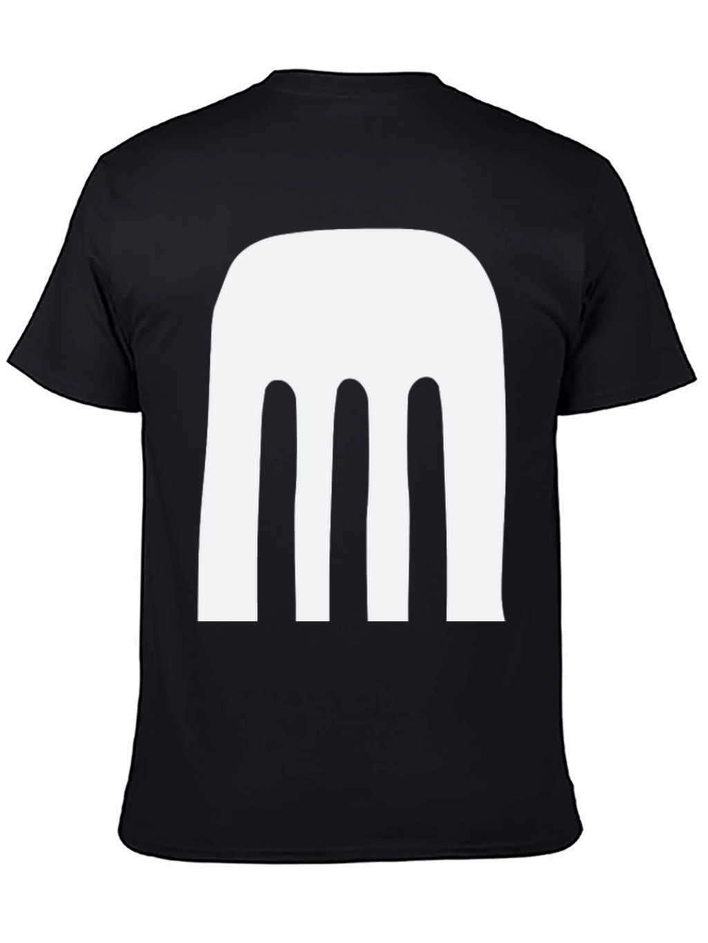 Abstract White Design Black T-Shirt