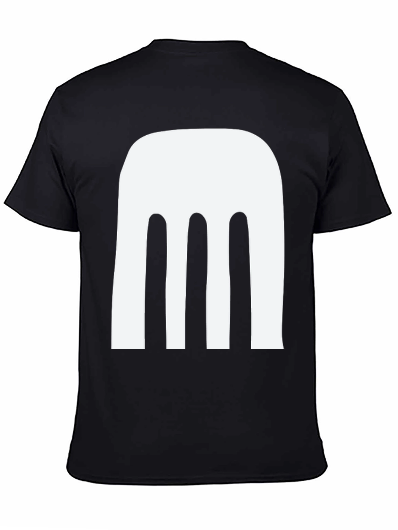 Abstract White Design Black T-Shirt