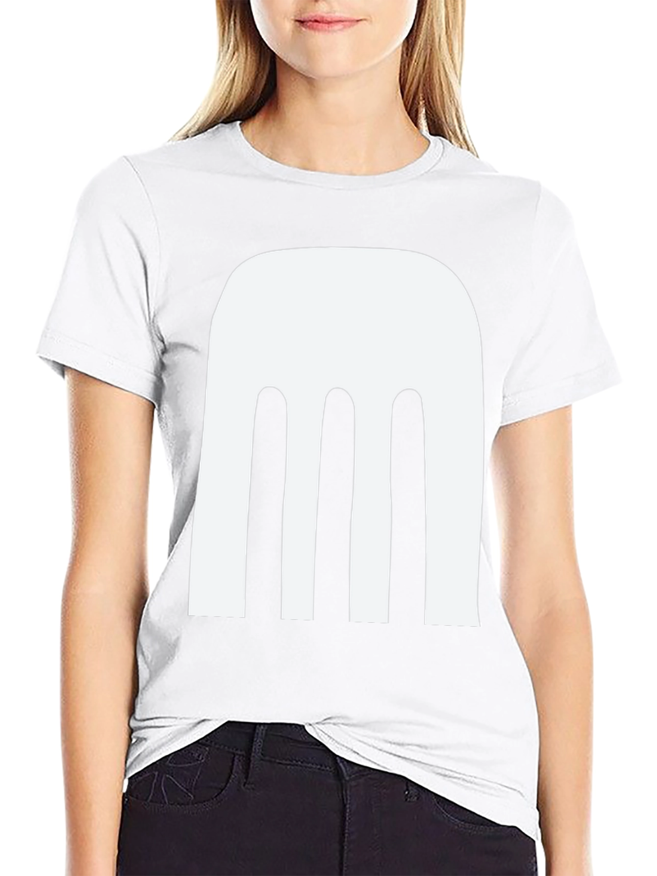 Abstract White Design Black T-Shirt