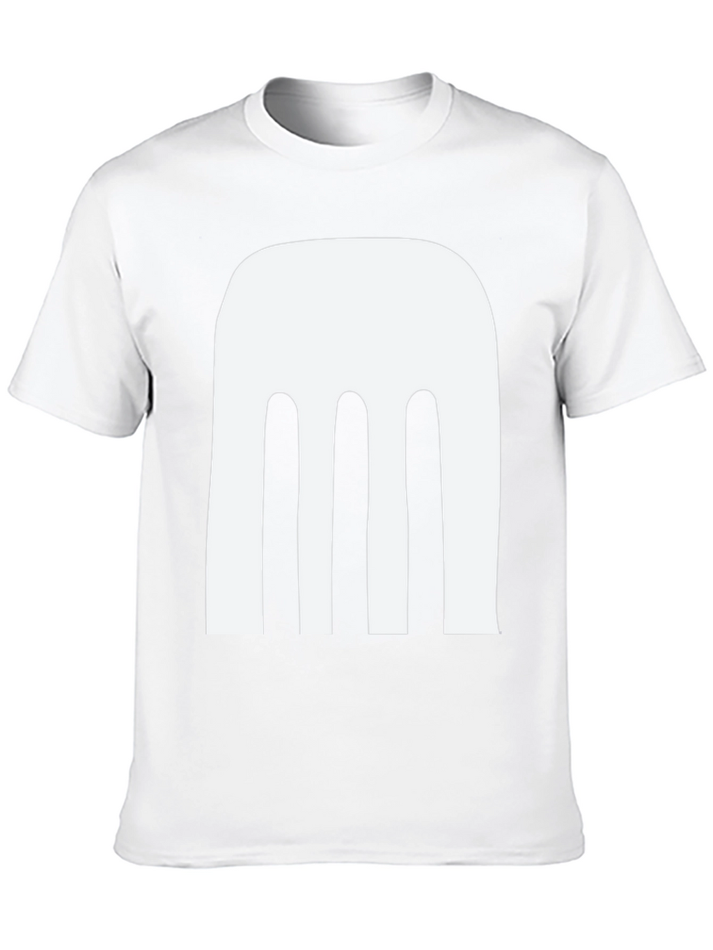 Abstract White Design Black T-Shirt