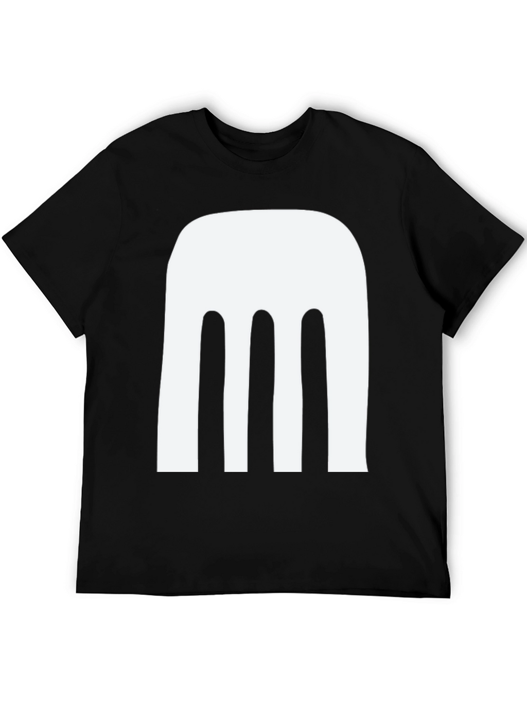 Abstract White Design Black T-Shirt