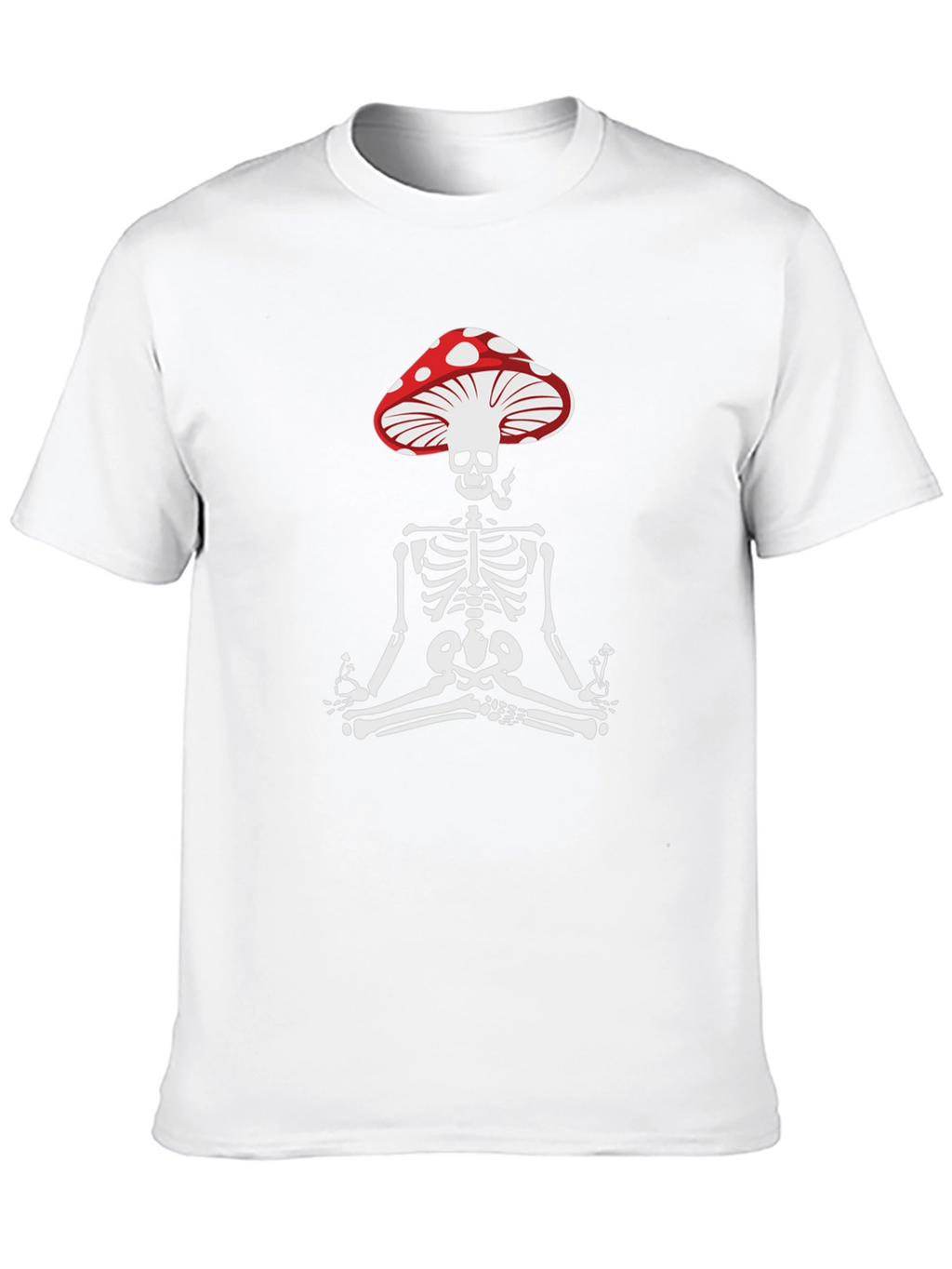 Mushroom Skeleton Graphic Tee - Meditating Skeleton