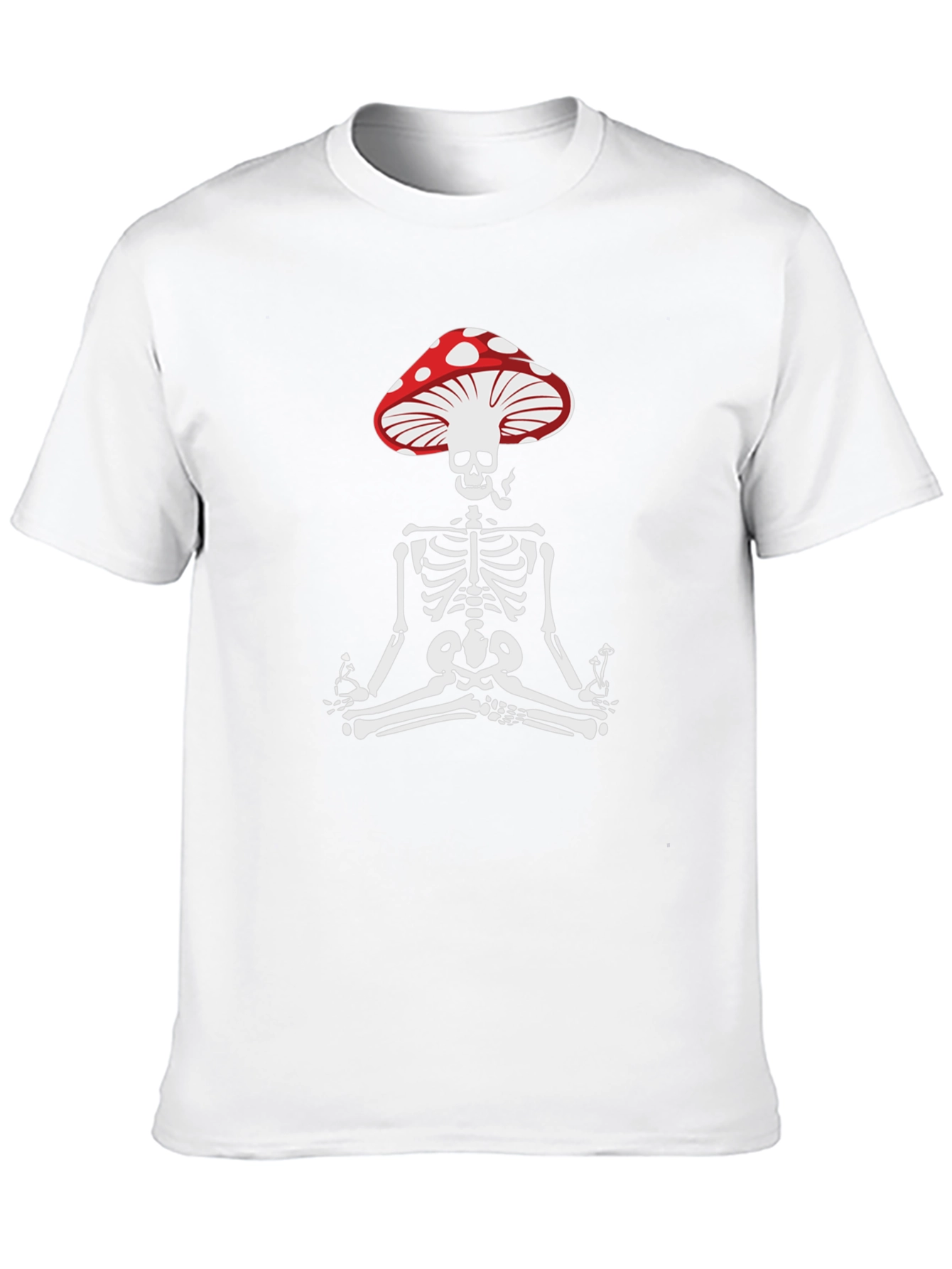 Mushroom Skeleton Graphic Tee - Meditating Skeleton