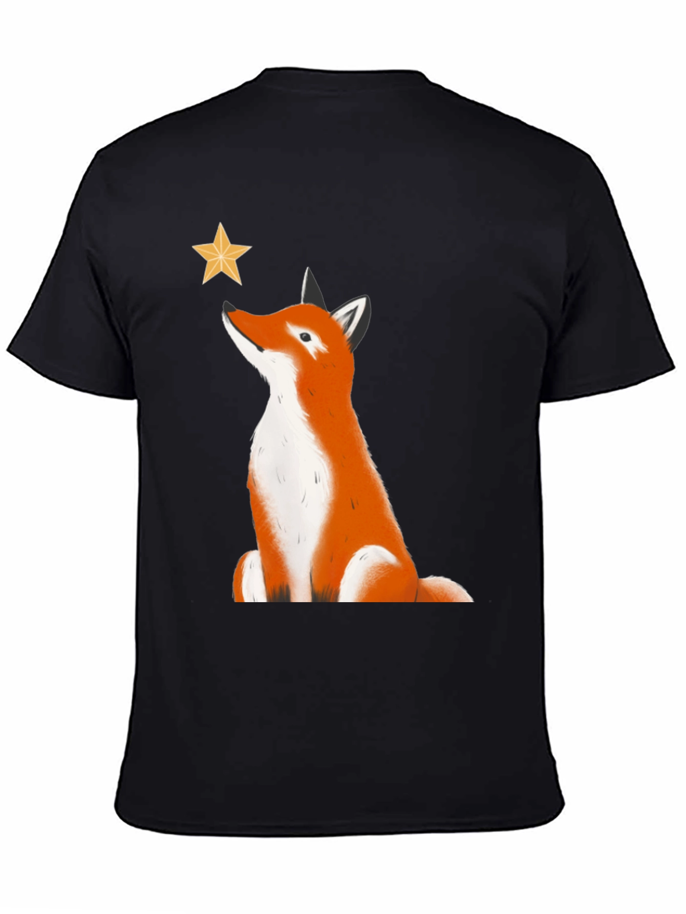 Fox Stargazer Graphic Tee - Black Cotton T-Shirt