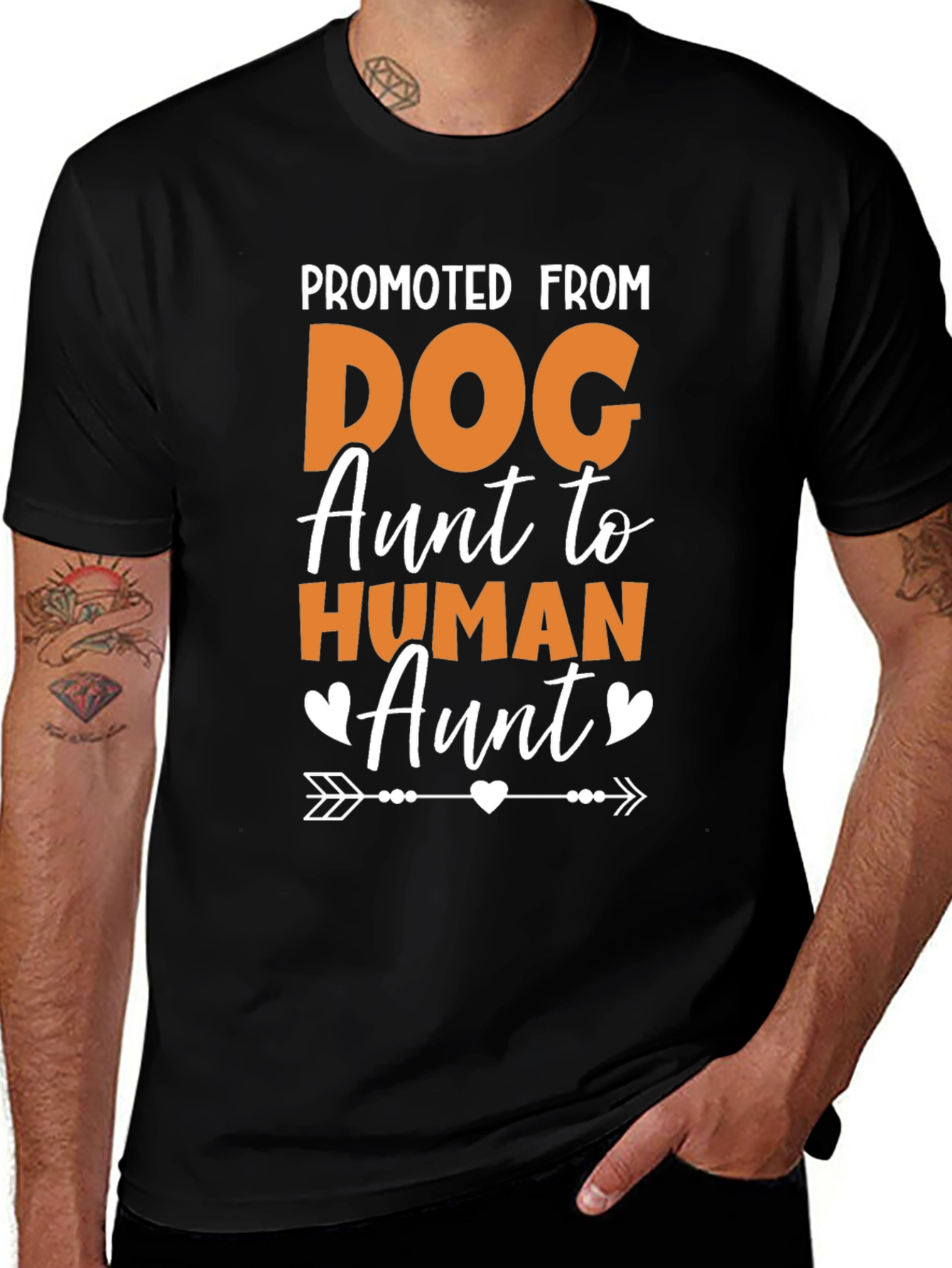 Promoted from Dog Aunt to Human Aunt T-Shirt – Funny Family Tee
