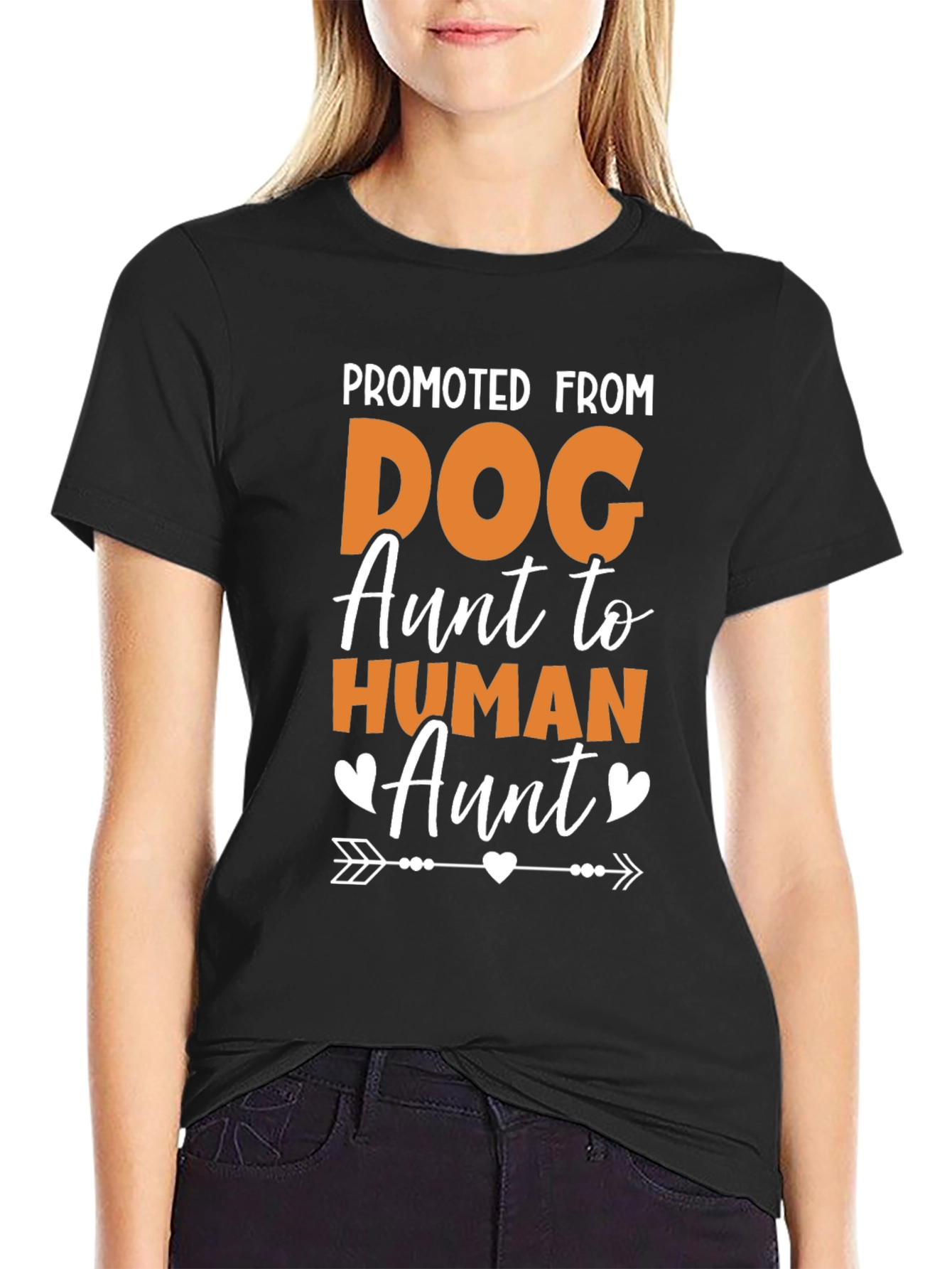 Promoted from Dog Aunt to Human Aunt T-Shirt – Funny Family Tee